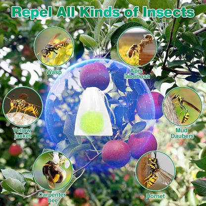 24 Pack Peppermint Oil Wasp & Bee Repellent, Natural Carpenter Bee Repellent for Yellow Jackets, Hornets, Mud Wasps Deterrent for Indoor Outdoor Patio Garden Porch, Pet and Human Safe