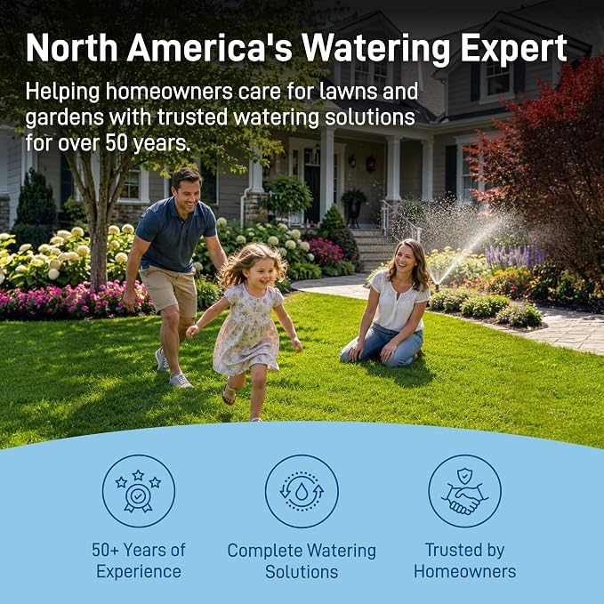 Orbit Traveling Tractor Water Sprinkler - Self-Propelled Traveling Sprinkler for Wide Lawn Coverage - Cast-Iron Body with Adjustable Coverage - Three-Speed - Automatic Shut Off - 58322