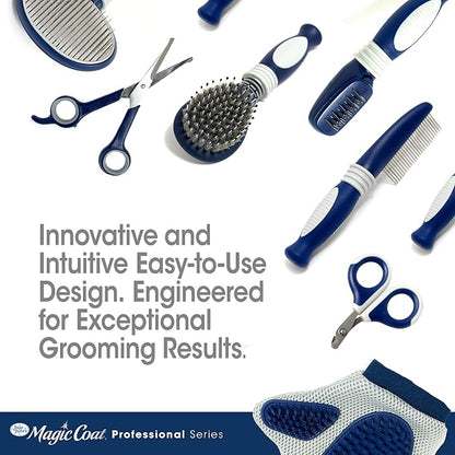 Four Paws Magic Coat Professional Series Grooming Essentials - Trimmers, Nail Clippers, and Brushes for Pets | Cat de-shedding brush, removes loose hair, smoothes coat, designed with a curved head, ergonomic handle