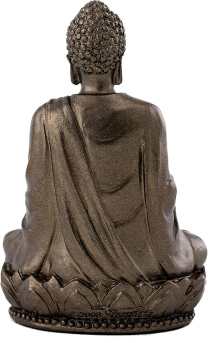 Top Collection Mini Shakyamuni Buddha Decorative Statue - Hand Painted Enlightened One Sculpture with Bronze Finish Look- 3-Inch Supreme Buddha Collectible Figurine