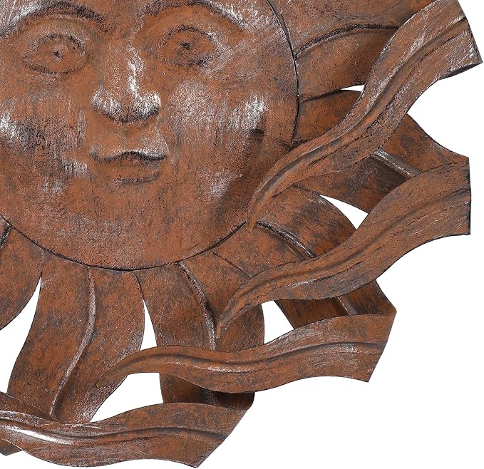 Metal Sun Wall Art Decor 21" W Large Sunface Outdoor Decor