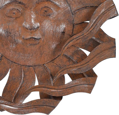 Metal Sun Wall Art Decor 21" W Large Sunface Outdoor Decor