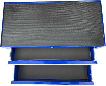 Workington Industrial 2 Drawers Portable Metal Intermediate Box, 26" Middle Tool Chest Cabinet with Ball Bearing Drawer Slides, Steel Tool Storage Box Organizer 4008 Blue
