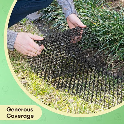 Homarden Black Scat Mat for Cats - 13ft x 11" Plastic Cat Deterrent with Spikes and 12 Garden Staples - Indoor and Outdoor Mat to Protect Furniture and Gardens