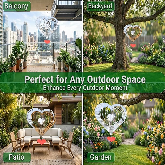 Reflective Bird Deterrents for Outside – Bird Repellent Devices Outdoor – 3D Wind Spinners Outdoor Garden Decor – Bird Repellent to Keep Woodpecker & Pigeons Away from Window Roof (Style 5)