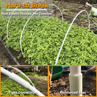 Garden Hoops DIY Kit – Rust-Free Material | Heavy-Duty | Weather Resistant | Chicken Tunnel Frame | 6 Sets of 9Ft Long Grow Tunnel Frame for 1’, 2’, 3’, 4’ or Wider Raised Beds