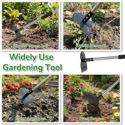 Garden Tools,Weeder Tool,63" Weed Puller Tool with Long Handle,12 Claw Steel Head,Easy Weeding Without Bending or Squatting Down,Weeding Tools Suitable for Farm Planting,Gardening