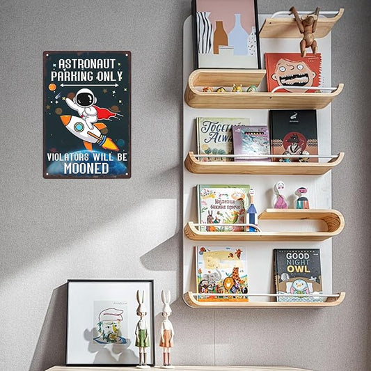 Astronaut Parking Only Sign-Outer Space Room Decor for Boys,Space Gifts for Kids,Space Themed Bedroom Decor 8x12 Inches