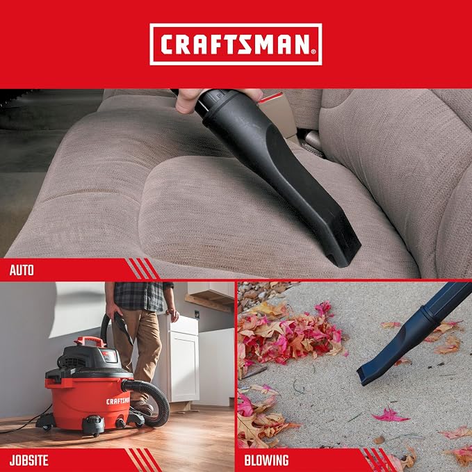 CRAFTSMAN CMXZVBE38620 2-1/2 in. Car Nozzle Wet Dry Shop Vacuum Attachment | Industrial-Grade Shop Vacuum Accessory for Deep Automotive Cleaning, Fits 2-1/2 in. Hose Diameter