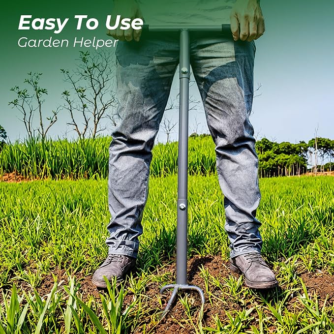Walensee Upgrade Twist Tiller Manual Hand Tiller Garden Claw Cultivator with a Removable Big Claw, Garden Claw Tool Long Handle Steel Tiller Lawn Aerator Soli Lossener for Gardening Bed and Plant Box