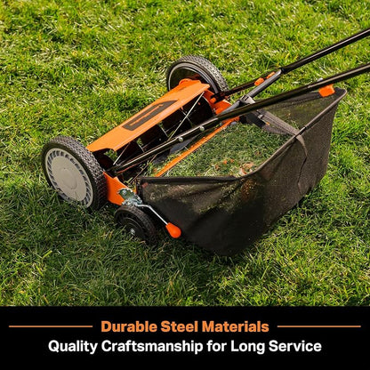 LawnMaster LMRM1801 Push Reel Lawn Mower 18-Inch 5-Blade