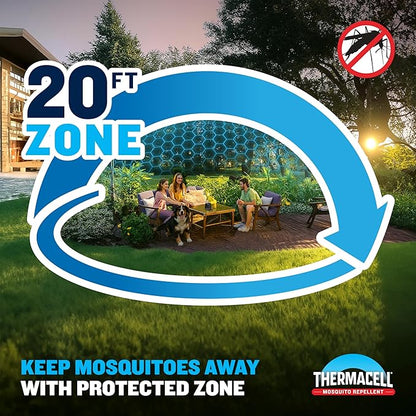 Thermacell E-ZoneGuard Patio Rechargeable Mosquito Repeller with 20-Foot Zone of Scientifically Proven Outdoor Protection; 5.5-Hr Battery; 12-Hr Refill; Bug Spray Alternative; DEET-Free; Black