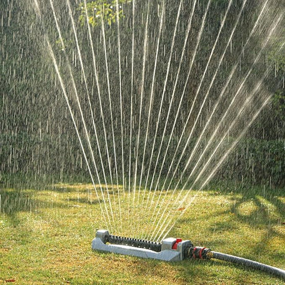 Eden 94110 Heavy-Duty Metal Oscillating Sprinkler | Covers Up to 3,315 sq. ft., 18 Precision Nozzles, Adjustable Range, Turbo Drive Motor, Quick Connect Bundle