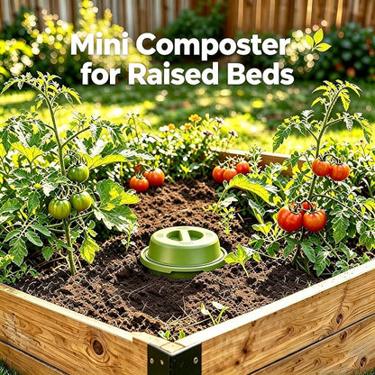 Mini Inground Worm Composter, 3L Underground Worm Farm with Aeration & Animal-Proof Lid, Organic Vermicomposting Container for Garden, Raised Beds & Yard, Easy for Beginners, Green