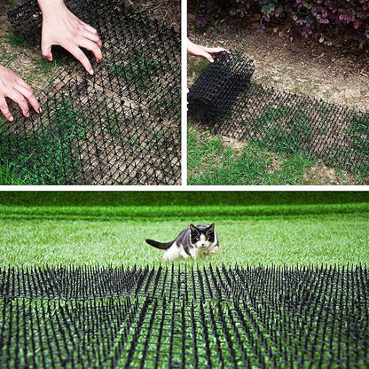 2 Pack 6.5ft Cat Scat Mat with Soft Spikes, 13ft Humane Indoor/Outdoor Cat Deterrent Strips for Garden Borders, Countertops & Furniture, 78" x 11" Each