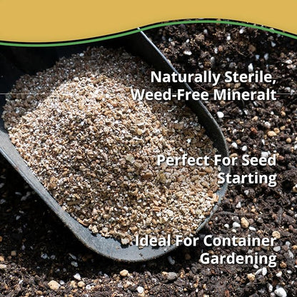 Vermiculite Bliss (8 Qts) - Organic Vermiculite for Gardening - 100% Natural Soil Amendment - Coarse Vermiculite for Plants, Potting Soil, & Seed Starting - Mixes with Garden Soil & Perlite for Plants