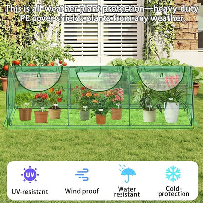 108"×36"×36" Green Houses for Outside, Portable Mini Greenhouse with Mesh Vents, Weatherproof PE Plant Shelter for Patio Gardening