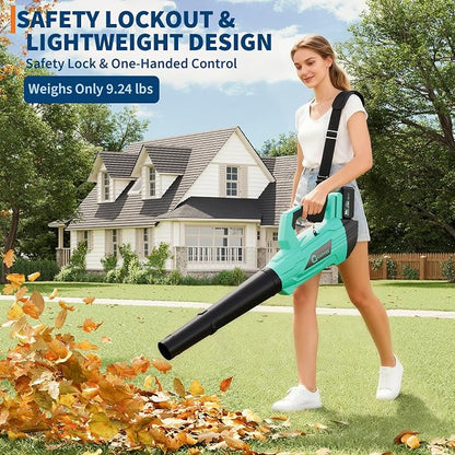 Garvee Leaf Blower Cordless - 750CFM 250MPH Electric Leaf Blower Battery Powered, 20V Blower Wet Leaf & 3-Speed with Charger, 4.0Ah, Leaf Blowers for Lawn Care, Blowing Leaves, Patio, Dust