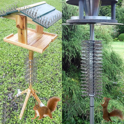 Bird Spikes Squirrel Proof Baffle for Bird Feeders, 158 Inch Avoid Climb Spikes for Outside, Fence, Garden, Tree, Roof, Deterrent Spikes for Squirrel, Raccoon, Pigeon, Cat, Stainless Steel Barb Spikes