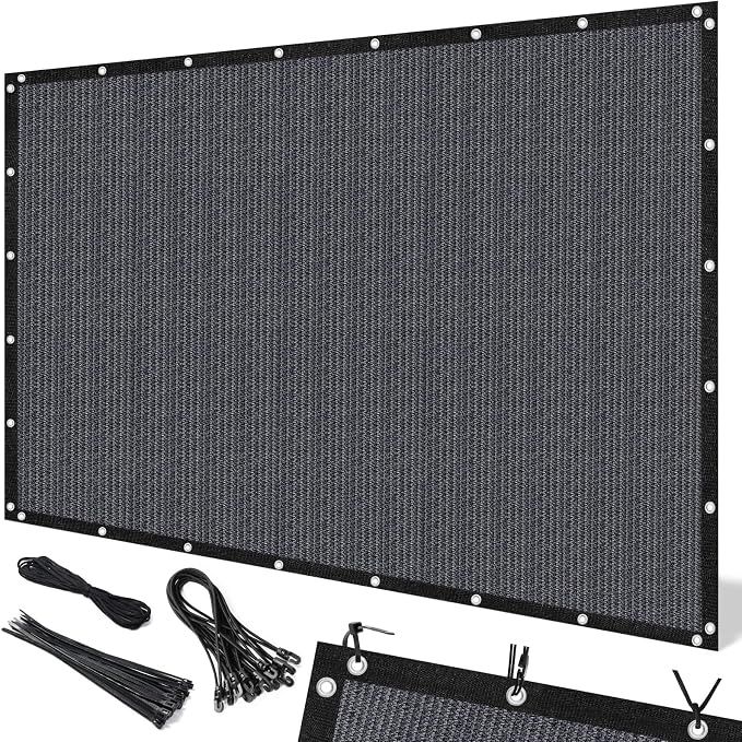 Artpuch 90% Sun Shade Cloth, 5 x 8 FT Pergola Shade Cover Canopy with Grommets, Sun Screen Fabric Tarp for Patio, Outdoor, Garden, Backyard, Dark Grey