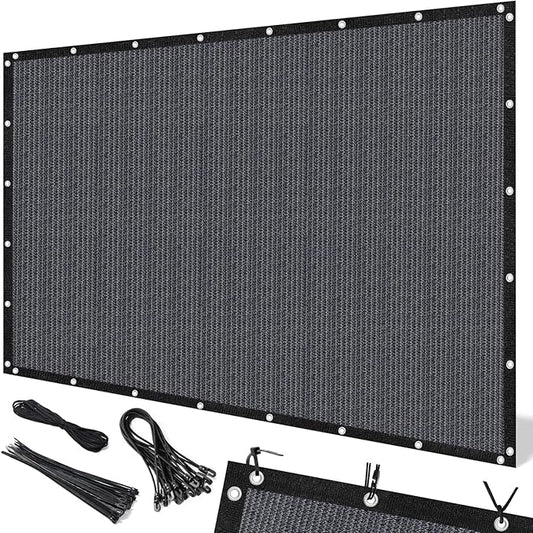 Artpuch 90% Sun Shade Cloth, 5 x 12 FT Pergola Shade Cover Canopy with Grommets, Sun Screen Fabric Tarp for Patio, Outdoor, Garden, Backyard, Dark Grey