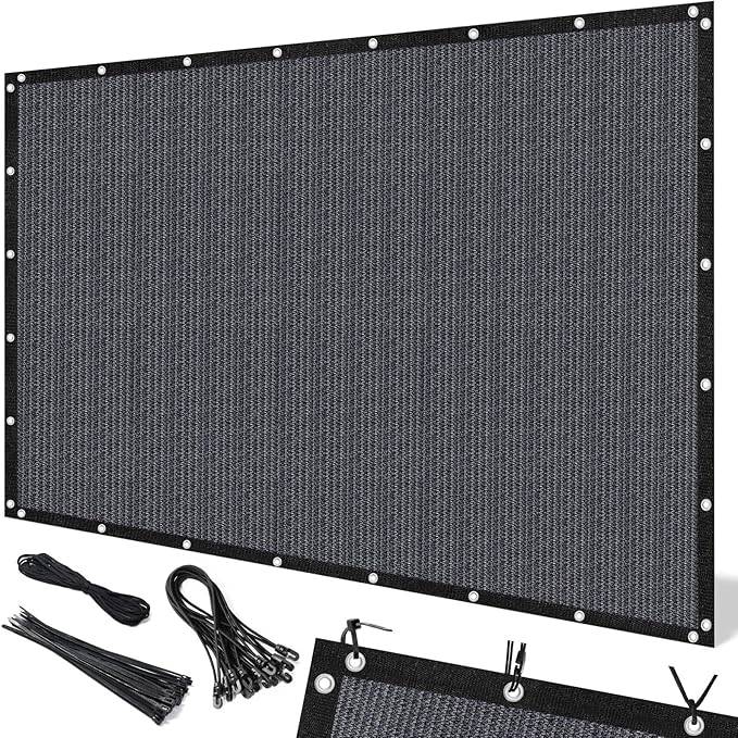 Artpuch 90% Sun Shade Cloth, 6 x 20 FT Pergola Shade Cover Canopy with Grommets, Sun Screen Fabric Tarp for Patio, Outdoor, Garden, Backyard, Dark Grey