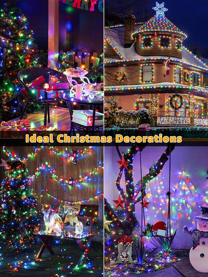 BrightChristmas 328 FT 1000 LED Christmas Lights, Waterproof Outdoor String Lights with Remote and Timer, Christmas Tree Lights with 8 Modes Dimmable, Fairy Lights for Holiday Decor (Multicolor)