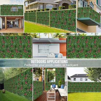 Grooy Boxwood Roll Panels, Grass Wall 20"x20"(6PCS), Grass Backdrop, Privacy Screen, Sun Protected Green Wall Decor for Outdoor, Indoor, Garden, Backyard and Décor