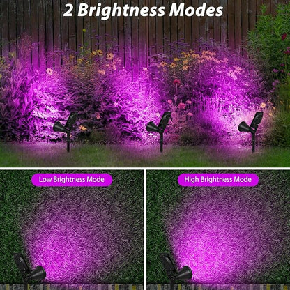 T-SUN Solar Spotights, 4 LED Waterproof Outdoor Solar Landscape Spot Lights, Dusk to Dawn 180 Angle Adjustable Solar Lights for Tree, Patio, Yard, Garden, Driveway, Stairs, Pool Area(Purple-1Pack)