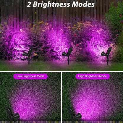 T-SUN LED Solar Spotlights, Waterproof Outdoor Security Landscape Lights, Auto ON/Off Solar Lights 180 Angle Adjustable for Tree, Patio, Yard, Garden, Driveway, Stairs, Pool Area(Purple-4 Pack)