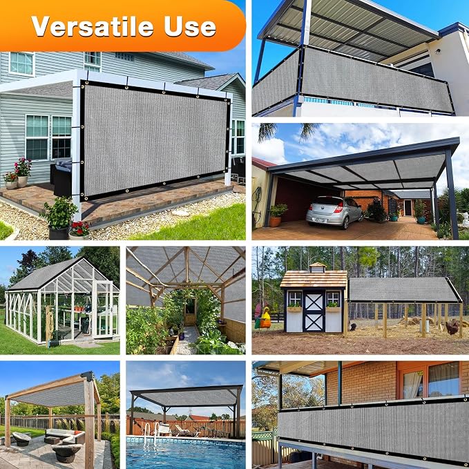Artpuch Outdoor Pergola Shade Cover 11x17 FT Sun Shade Cloth with Grommets Light Grey 90% UV Protection Canopy Patio Privacy Screen (Customized Available)