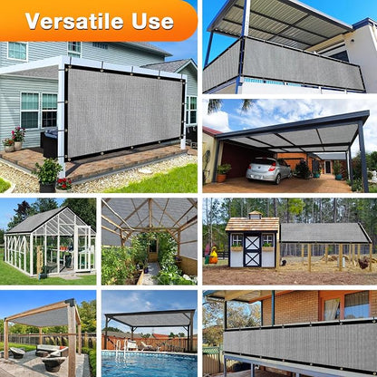 Artpuch Outdoor Pergola Shade Cover 11x17 FT Sun Shade Cloth with Grommets Light Grey 90% UV Protection Canopy Patio Privacy Screen (Customized Available)