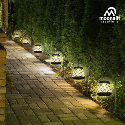 MCSSLNT Solar LED Stake Lantern with Shepherd Hook, Waterproof Solar-Powered Lighting, Decor for Gardens, Pathways & Patios