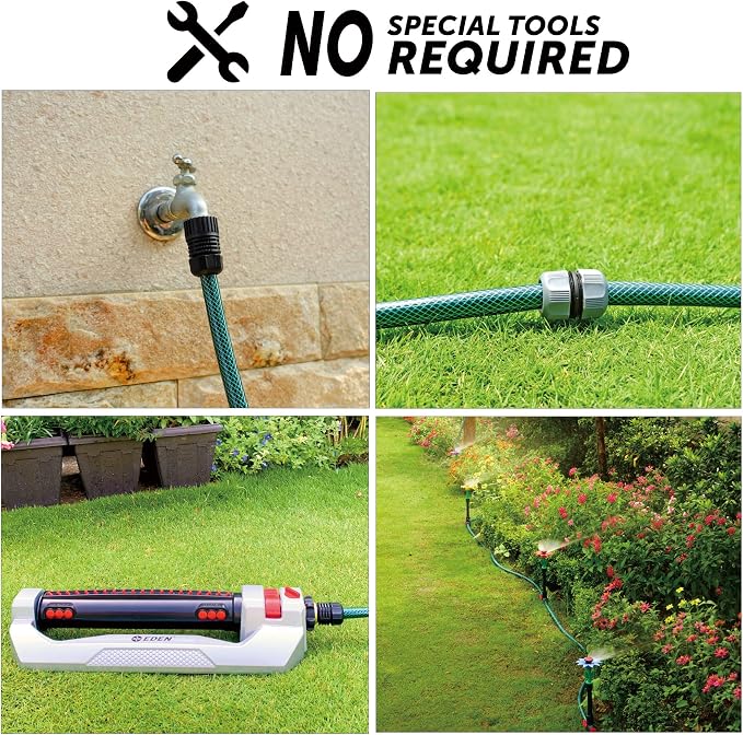 Eden 94051 Rubber Garden Hose 1/2 in. x 50 ft, DIY Hose Set (Pack of 4)