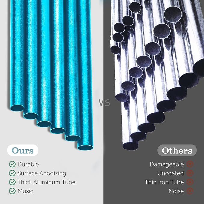 28" Wind Chimes for Outside. Deep Tone Lovely Wind Chimes with 6 Aluminum Tubes Courtyard Decoration. Windchimes Outdoor Create an Enjoyable Atmosphere & Give Mom a Gift(Blue)