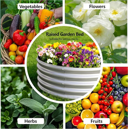 Galvanized Raised Garden Bed Outdoor, 12x2x1ft(2Pack) Metal Heavy Duty Planter Boxes for Gardening, Easy Assemble Bottomless Small Oval Plant Container Kit for Vegetable, Flower, Fruit, Silver