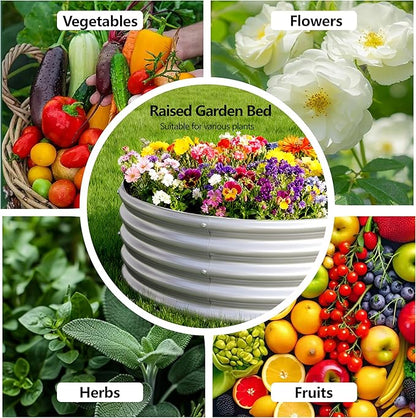 Galvanized Raised Garden Bed Outdoor, 12x4x1ft(2Pack) Metal Heavy Duty Planter Boxes for Gardening, Easy Assemble Bottomless Small Oval Plant Container Kit for Vegetable, Flower, Fruit, Silver