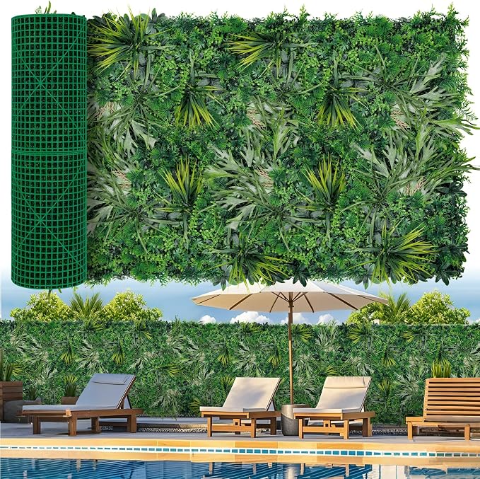 40"X120" Grass Wall, Boxwood Panels UV-Protected Faux Grass Backdrop Wall,Greenery Privacy Hedge Screen for Outdoor Garden Patio, Indoor Party Balcony Fence Decor
