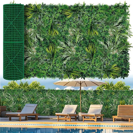 40"X120" Grass Wall, Boxwood Panels UV-Protected Faux Grass Backdrop Wall,Greenery Privacy Hedge Screen for Outdoor Garden Patio, Indoor Party Balcony Fence Decor