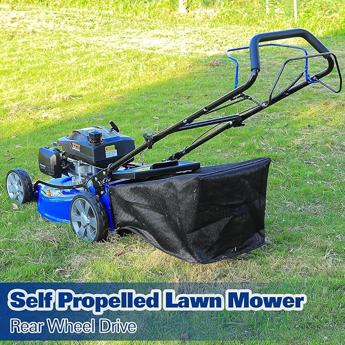 BILT HARD 21" Self Propelled Gas Lawn Mower – 201cc 4-Cycle OHV, 3-in-1 Bagging/Mulching/Side Discharge, 8 Adjustable Cutting Heights & Smooth Easy Start