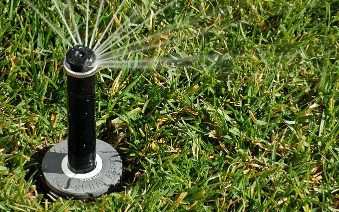 Hunter PRS40 4 in. Pop-Up Sprinkler Head Body, 40 PSI Regulator, No Nozzle | 40 PSI pressure-regulated lawn sprinkler body with 1/2 in. inlet, gray cap, and heavy spring for female-thread nozzles
