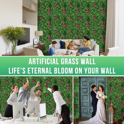 Grooy Boxwood Roll Panels, Grass Wall 20"x20"(16PCS), Grass Backdrop, Privacy Screen, Sun Protected Green Wall Decor for Outdoor, Indoor, Garden, Backyard and Décor