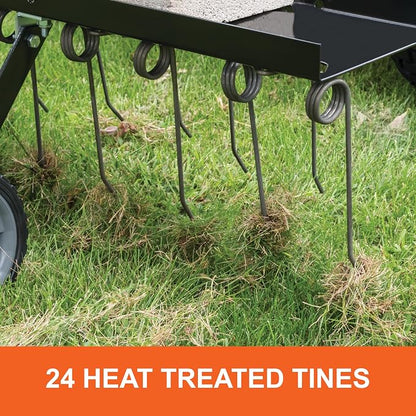 Agri-Fab 48 In Tow Behind Lawn Dethatcher with 24 Durable Spring Steel Tines and Universal Hitch