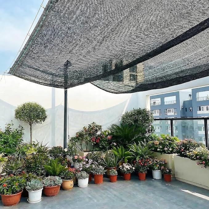 Artpuch 50% Black Garden Shade Cloth Roll for Plants, Sun Shade Cover Fabric Roll with UV Block Shades Netting Mesh Privacy Fence Screen for Greenhouse, Backyard, Patio, 8' x 100 FT