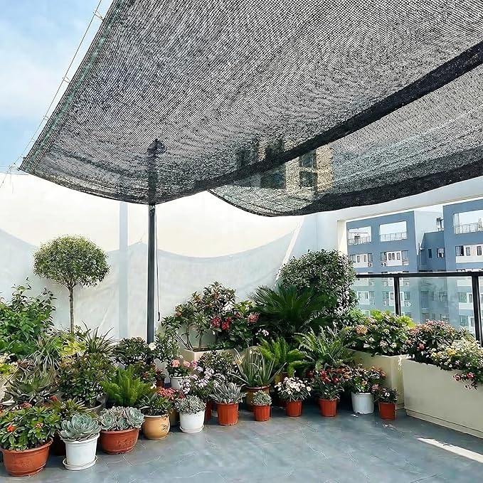 Artpuch 50% Black Garden Shade Cloth Roll for Plants, Sun Shade Cover Fabric Roll with UV Block Shades Netting Mesh Privacy Fence Screen for Greenhouse, Backyard, Patio, 5'10" x 100 FT
