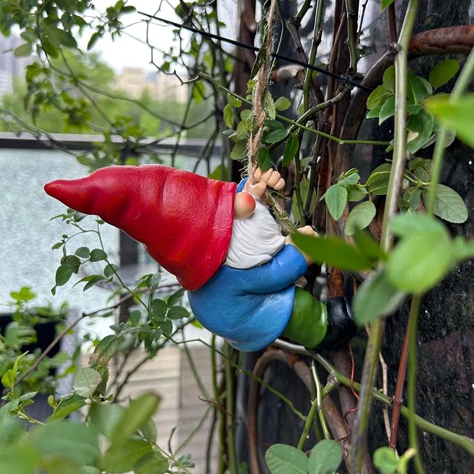 Hanging Gnome Garden Statue Decoration,Climbing Gnomes Statue Figurine Ornament for Indoor Outdoor Home Garden Decor