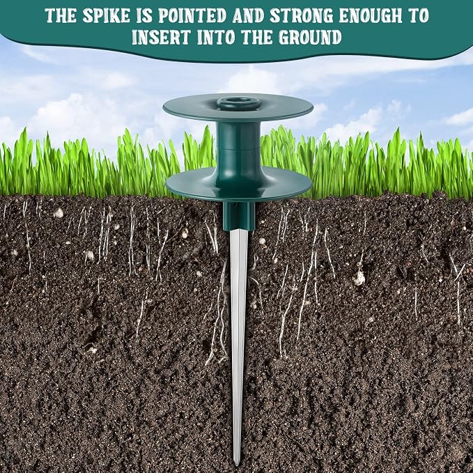 Chumia 10 Inch Garden Hose Guide Spike, Zinc Coated Rustproof Heavy Duty Metal Stake, Sturdy Top, Keeps Garden Hose Out of Flower Beds, Hose Guard for Yard Plant Protection