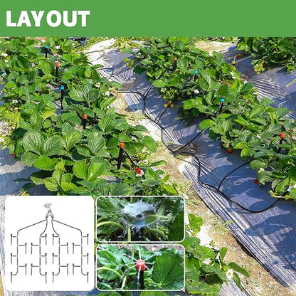 Maotong 110ft Drip Irrigation System Kit, Garden Watering System DIY Automatic Irrigation Equipment Set for Lawn Raised Bed Greenhouse Plant Watering with 1/4'' Tubing, Drip Emitters, Connectors