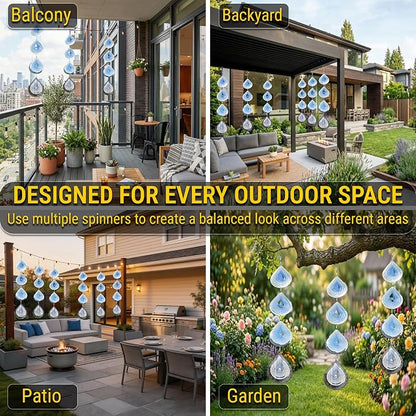 Reflective Bird Deterrents for Outside – Bird Repellent Devices Outdoor – 3D Wind Spinners Outdoor Garden Decor –3 Set Bird Repellent to Keep Woodpecker & Pigeons Away from Window Roof (Style 4)