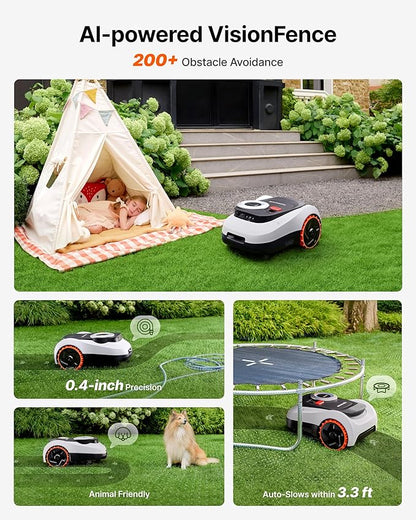 Segway Navimow i215 LiDAR Robot Lawn Mower Wire Free with Garage M, LiDAR & Vision Dual Fusion, Auto Mapping, Off-Road Wheels for 45% Slopes, Covers 0.37 Acre (Garage Shipped Separately)